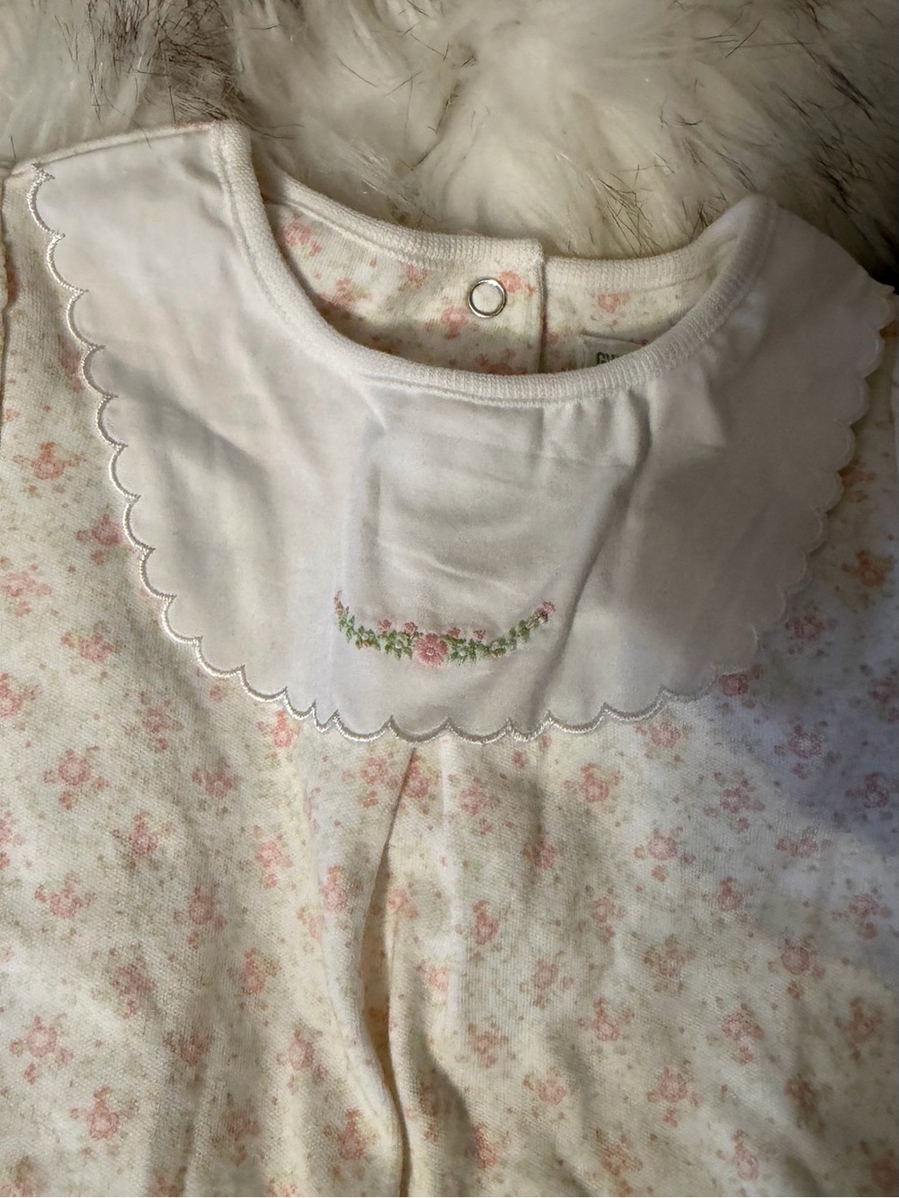 NWT Gymboree Cream Romper with Pink Floral Print - Picture 2 of 4